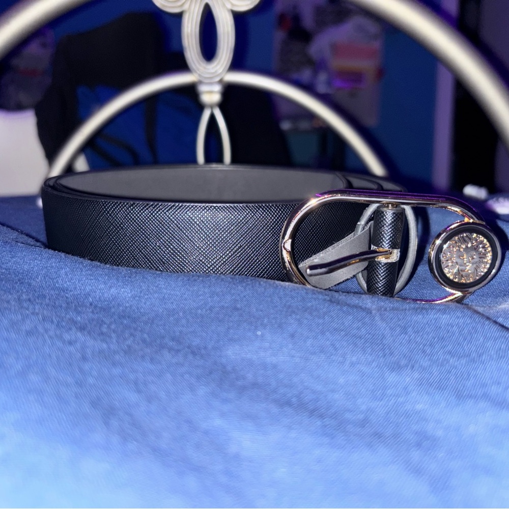 Anne Klein Black Belt with Gold Buckle